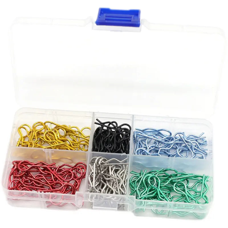 Assorted Bent-Up 1/10 Color Body Clips w/ Carrying Box #C31189