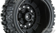 TRENCHER X SC 2.2"/3.0" ALL TERRAIN TIRES MTD ON RAID BLACK 6X30 REMOV HEX WHEELS (2) FOR SLASH 2WD & 4X4 FR OR RR - PR1190-10