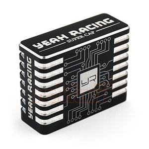 YEAH RACING Aluminum Case Hyper Booster Capacitor 9V For RC Car Black #YE-0027BK