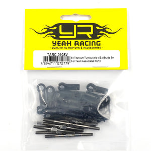 64 Titanium Turnbuckle w/BallStuds Set For Team Associated RC10 #TARC-010SV