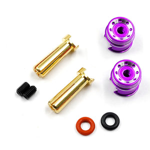 PURPLE Aluminum 5mm Bullet Plug w/Grips #WPT-0160PP