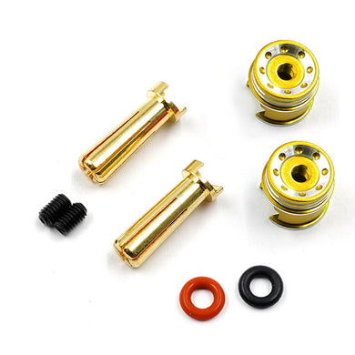 Aluminum 5mm Bullet Plug w/Grips GOLD #WPT-0160GD