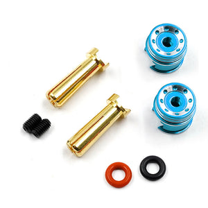 Aluminum 5mm Bullet Plug w/Grips BLUE #WPT-0160BU