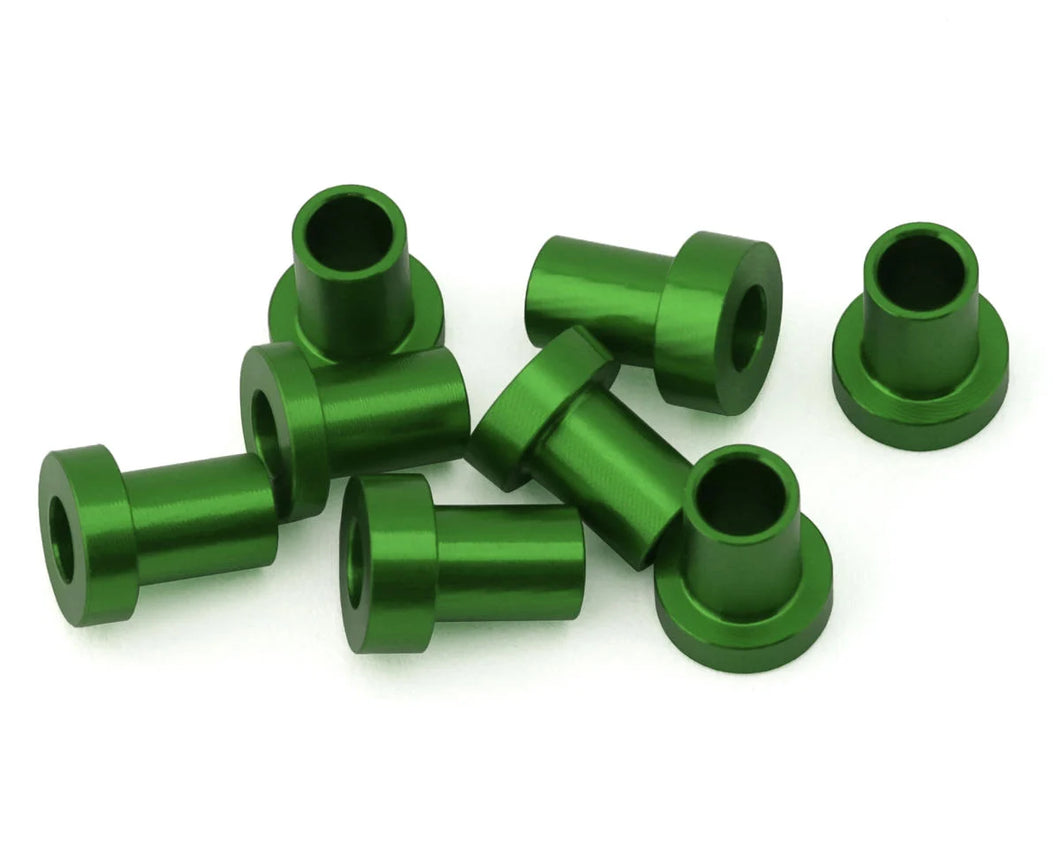 175RC Team Associated RC10B7 Caster Hat Spacer Bushings (Green) (8) #175-18874