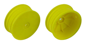 TEAM ASSOCIATED 4WD Front Wheels, 2.2", 12mm hex, +1.5mm, yellow #92363