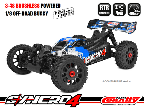 Team Corally - SYNCRO-4 - RTR - Blue - Brushless Power 3-4S - No Battery - No Charger #C-00287-B