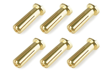 Team Corally - Bullit Connector 5.0mm - Male - Solid Type - Gold Plated - Ultra Low Resistance - Wire 90°- 6 pcs #C-50153