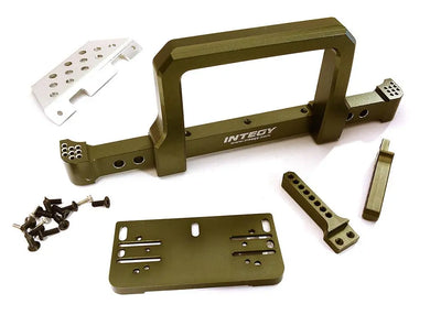 Realistic Front Alloy Bumper w/ Motorized Winch Mount for Traxxas TRX-4 Defender #C28483GUN