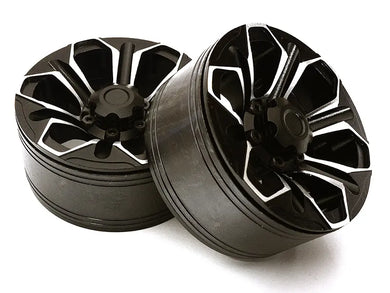 INTEGY 1.9 Size Billet Machined Alloy 6 Spoke Wheel(2) High Mass Type for Scale Crawler #C28955BLACK