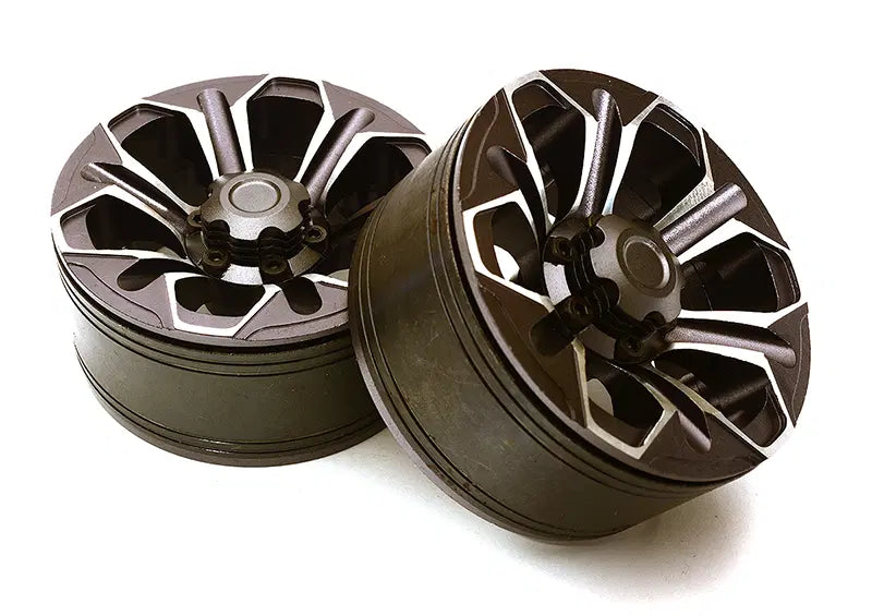 1.9 Size Billet Machined Alloy 6 Spoke Wheel(2) High Mass Type for Scale Crawler #C28955GUN