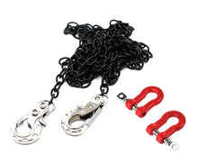 INTEGY Realistic 1/10 Size Drag Chain & Tow Hooks w/Bow Shackle for 1/10 Scale Off-Road #C31763