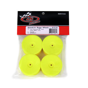 DERACING Speedline Buggy Wheels for Associated B6.1 / Kyosho RB6 / Front / YELLOW / 4pcs #DER-SB4-AFY