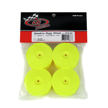 DERACING Speedline Buggy Wheels for TLR 22X-4 / Tekno EB410 / Front / YELLOW / 4Pcs #DER-SB4-L4Y