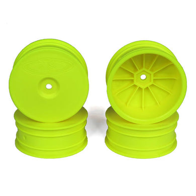 DERACING Speedline Buggy Wheels for TLR 22X-4 / Tekno EB410 / Front / YELLOW / 4Pcs #DER-SB4-L4Y