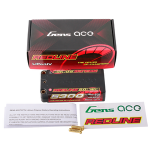 Gens Ace 2S Redline 2.0 5300mAh 140C 7.6V Hardcase Lipo Battery (5.0mm Bullet) #GEA53002S14D