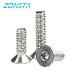 Allen Key Head Screw M4 Countersunk Flat head Hexagon Socket Bolt Steel Screws 304 STAINLESS SILVER #M4X25COUNTER