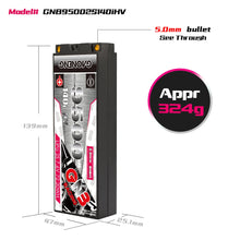 GAONENG GNB 9500mAh 2S 7.6V 140C Hard Case HV LiPo Battery #GNB95002S