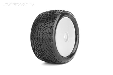 Jetko Positive 1/10 Rear Buggy Mounted Tires Medium Soft (Pre-Glued) #JKO2007DWMSG