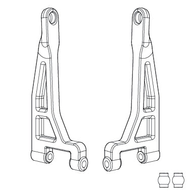 MJX Rear Upper Suspension Arms (Including Ball Head) [16240B]