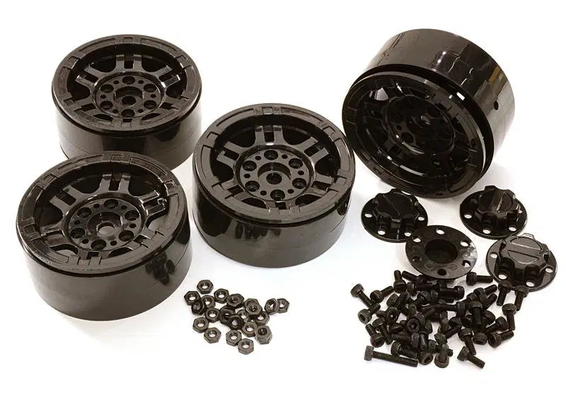 Composite Dual 6 Spoke Off-Road 1.9 Size Wheel (4) Set #OBM-1439BLACK