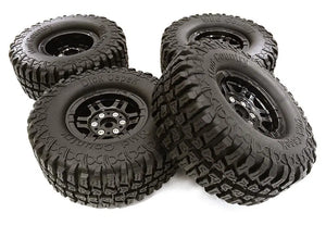 Composite Dual 6 Spoke Off-Road 1.9 Size Wheel & Tire (4) (O.D.=102mm) #OBM-1447BLACK