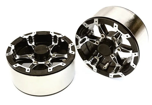 INTEGY High Mass Beadlock Aluminum 1.9 Wheels Spoke-6 for 1/10 Scale Crawler #OBM-901330BLACK