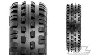 PROLINE WEDGE SQUARED 2.2" 2WD Z3 (MEDIUM) OFF-ROAD CARPET BUGGY TIRES MOUNTED ON VELOCITY FRONT WHITE WHEELS (2) - PR8230-13