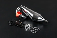 Rovan Chrome Silenced Exhaust w/ Red Metal Mounted Clamp #855621