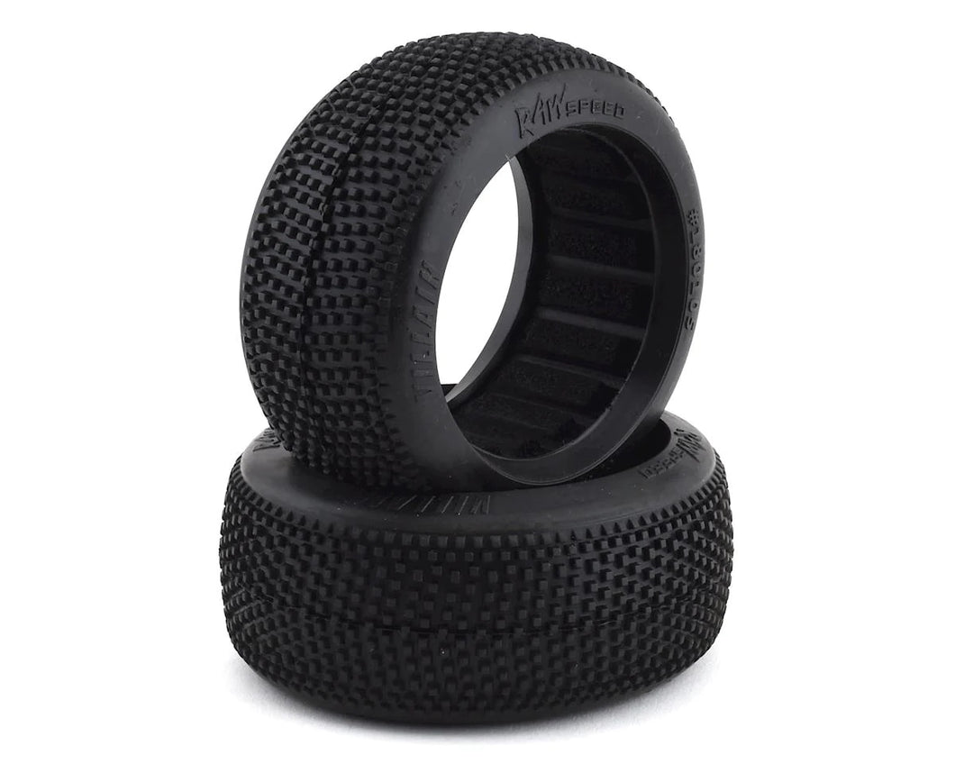 RAW SPEED VILLAIN 1/8 BUGGY TIRE - SOFT WITH BLACK INSERT #RS180105SB