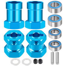 4Pcs Alu Alloy Original to 12mm Hex Wheel Hub Adapters w/ Bearing for Tamiya Lunch Box #AXS12HEX