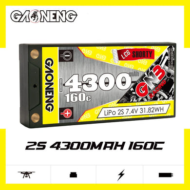 GNB 2S 7.4V 4300mAh 160C/320C Lipo SHORTY LCG Battery #GNB43002S160I