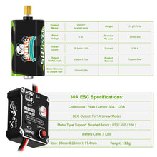 GOUPRC 30A Brushed Mini ESC with 050 50T Brushed Motor & Motor Mount Combo Kit for 1/24 Axial SCX24 AX24 RC Upgrade #GOUPRC30A&50T