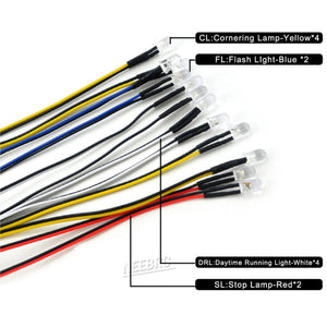 Simulation Light Controller 12 LED System Kit for 1/10 1/8 RC Car Truck BUGGY  #12LEDCONTROLKIT