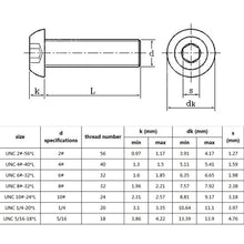 4/40 US Coarse Thread 304 stainless steel Allen Hex Hexagon Socket Button Head Screw Bolt #4-40X1/2(10PCS)
