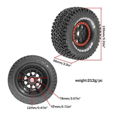 4Pcs 1/7 1/8 Desert Short Course Truck Tire OD 135mm 17mm Wheel Hex for ARRMA Mojave TRXS UDR #UDRMOJ4PCSWH