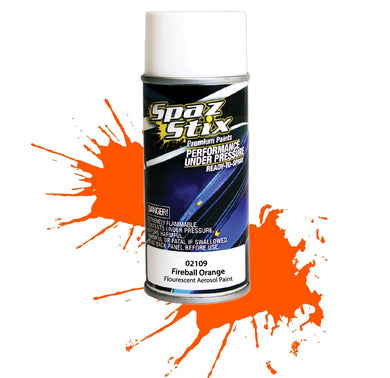 SPAZSTIX Fireball Orange Fluorescent Aerosol Paint 3.5oz #SZX02109