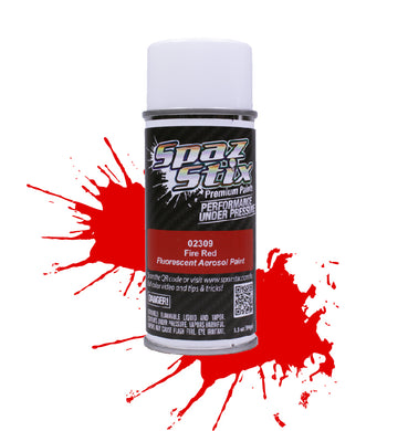 SPAZSTIX Fire Red Fluorescent Aerosol Paint 3.5oz #SZX02309