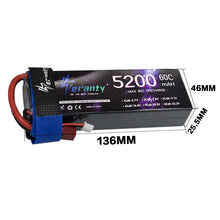 Teranty 2S HardCase Lipo Battery 7.4V 5200mAh 60C #TERANTY5200