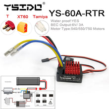 YSIDO YS-60A-RTR 60A Brushed ESC Electric Speed Controller 6V/3A BEC for 1/10 RC Car Traxxas TRX4 TRX6 D90 Redcat Crawler Truck #YS60ARTR