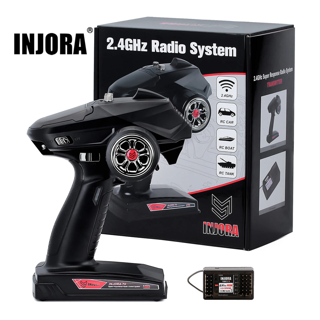 INJORA 2.4GHz Remote Control 6CH Digital Radio Transmitter with Receiver T6DC #T6-T6DC