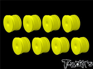 TWORKS 2.2" 12mm Hex Rear Wheel Yellow ( For B6.1/B6.2/B64/B74/YZ2/YZ4/RB7/ZX7/D418/SRX2/SDX4 ) 8pcs #TE-218-CY-8