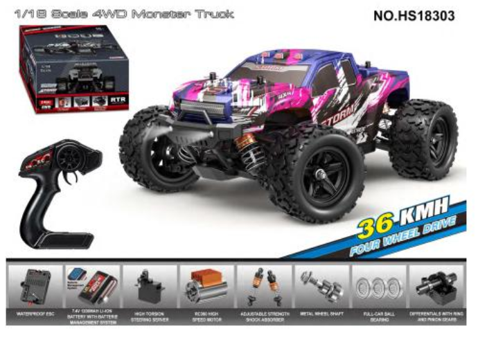 TORNADO RC Storm 1/18 4WD RTR High speed truck 2.4g 35KM 20 Minute runtime #TRC-18303