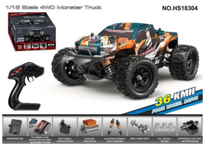 TORNADO RC Storm 1/18 4WD RTR High speed truck 2.4g 35KM 20 Minute runtime #TRC-18304
