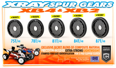 XRAY COMPOSITE 3-PAD SLIPPER 78T SPUR GEAR #XY365878