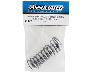 Team Associated 13mm Rear Shock Spring (Green/1.8lbs) (61mm) #91947