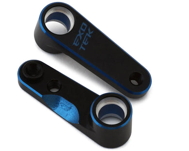 Exotek Associated B7 HD Aluminum Steering Cranks (Black/Blue) #EXO2241