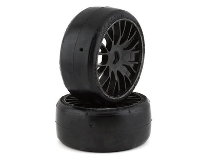 GRP Tires GT - TO4 Slick Belted Pre-Mounted 1/8 Buggy Tires (Black) (2) (XB3) w/FLEX Wheel #GRPGTX04-XB3