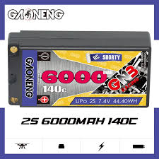 GAONENG GNB 6000mAh 2S 7.6V 140C 280C HV Hardcase SHORTY GNB LiHV Battery With 5.0mm Bullet XT60 #GNB60002S140ISHV
