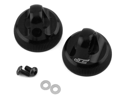 JConcepts Team Associated Fin Aluminum 13mm Shock Cap (Black) (2) #2701-2