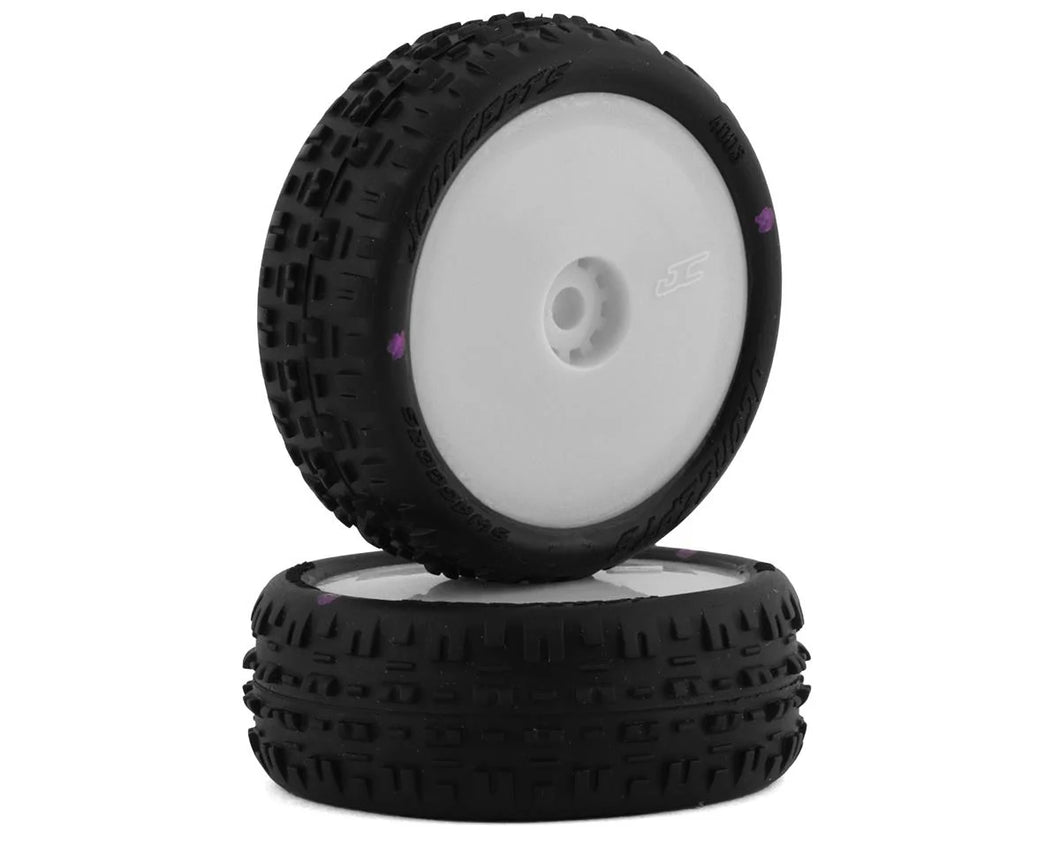 JConcepts Mini-B Swagger Pre-Mounted Front Tires (White) (2) (Pink) #JCO4003-101011